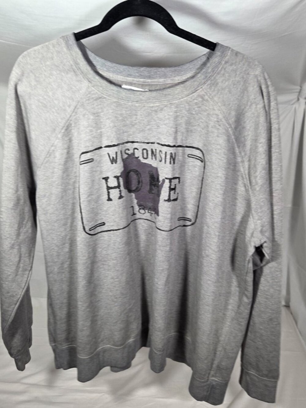 2X gray Wisconsin crew neck (Maurice's)